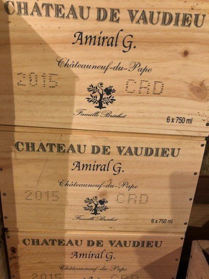 2015 Château de Vaudieu - Cuvée Amiral G - Châteauneuf-du-Pape - 18 Bottles (0.75L)