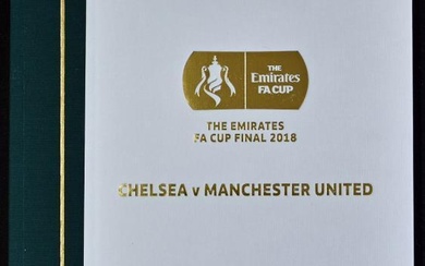 2018 FA CUP FINAL CHELSEA V MANCHESTER UTD LIMITED PROGRAMME BOBBY MOORE HARDBACK EDITION ONLY 1000 COPIES ISSUED THIS IS NO 490 SCARCE HARDBACK PROGRAMME