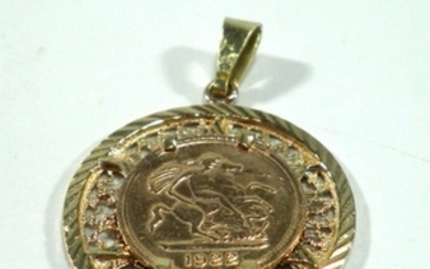 14K Gold Medallion set with a Subrin Coin