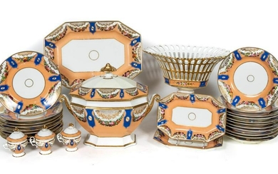 28 Pc, 19th C. Old Paris Porcelain Tableware