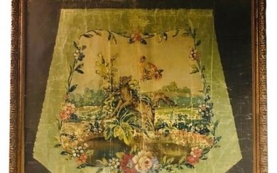 Large "toile peinte" hunting scene behind glass - Louis XV Style - Textiles - 19th century