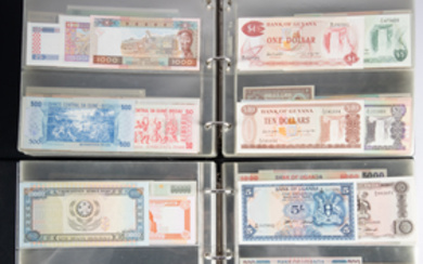 2x Album banknotes world among which Algeria, Botswana, Congo, Ecuador,...