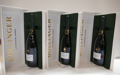 3 Btles Champagne Bollinger Grande Année 2000 in...