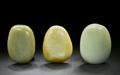 3 Chinese Hetian Jade Toggles, Qing