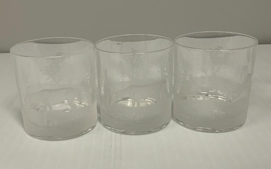 (3) SPC Hungarian Crystal Hand-Etched Tumblers