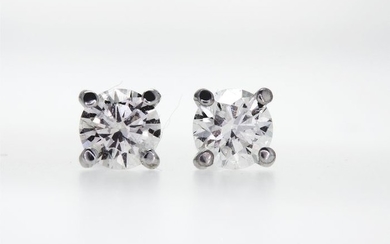 14 kt. White gold - Earrings - 0.51 ct Diamond - D/VVS