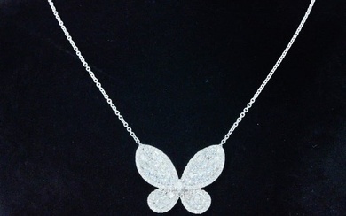 3.75ctw SI1-SI2/G-H Diamond and 14K Butterfly Necklace
