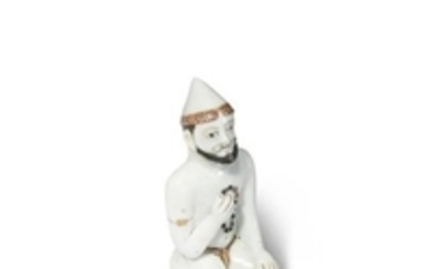 A RARE CHINESE PORCELAIN FIGURE OF A FOREIGNER 18T…
