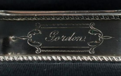 Antique Sterling Silver Napkin Holder Monogrammed"