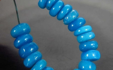 4.57 Ct Genuine 20 Drilled Round Blue Opal Beads