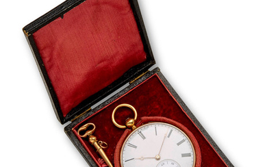 Abraham Vacheron-Girod, Geneva. An innovative 18K gold open face lever watch