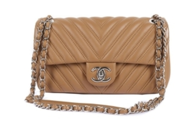 Chanel Tan Chevron Flap Bag, c. 2015-16, tan...