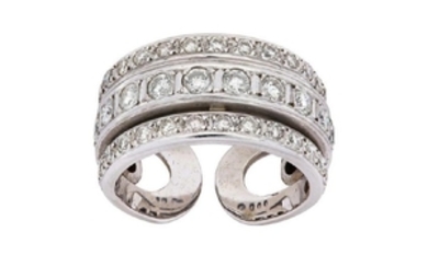 A diamond-set band ring