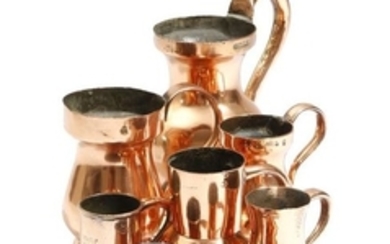 Eight copper measures, including: three baluster s…