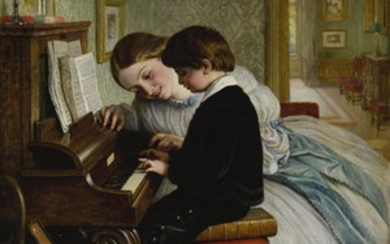THE FIRST MUSIC LESSON, Charles West Cope, R.A.
