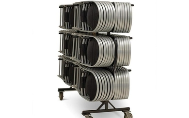 Folding Chairs with Rolling Racks