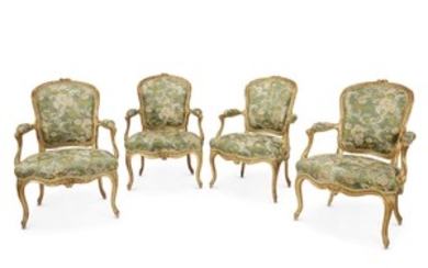 Four Louis XV giltwood fauteuils Jean-Baptiste Lebas (French, 1729-after...