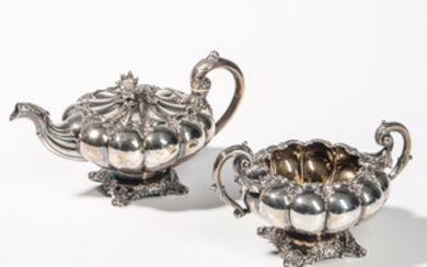 French .950 Silver Teapot and Sugar Bowl