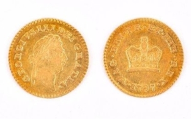 GEORGE III, 1760-1820. THIRD-GUINEA, 1797 Obv: Laureate head right. Rev: Crown within legend. AEF. (1 coin)