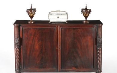 A George III Irish mahogany and kingwood crossbanded side cabinet