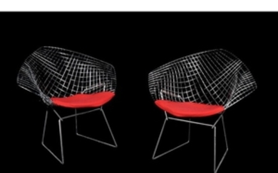 Harry Bertoia for Knoll, 421L, a pair of Diamond chairs