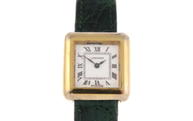 LONGINES - a lady's gold plated silver wrist watch.