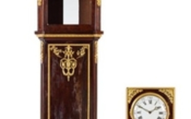 A Louis XVI Style Gilt Bronze Mounted Mahogany Tall Case Clock