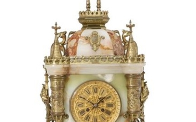 A Renaissance Revival marble mantel clock