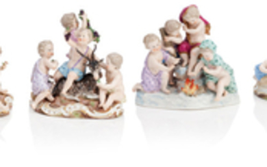 A set of four Meissen figure groups allegorical of the seasons