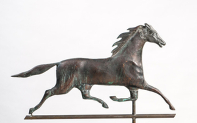 Sheet Copper and Cast Zinc Running Horse Weathervane
