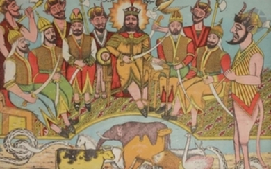 Suleyman et ses animaux Suleyman en trône entouré …