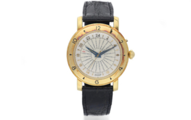 Tissot. A Yellow Gold World Time Bumper Automatic Wristwatch