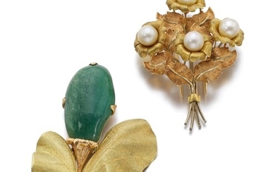 TWO GOLD AND GEM SET BROOCHES | BUCCELLATI