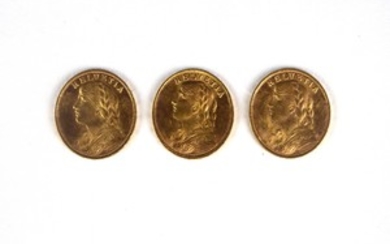 3 x 20 Francs Suisses confédération helvétique