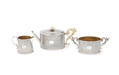 A Victorian three-piece silver tea service