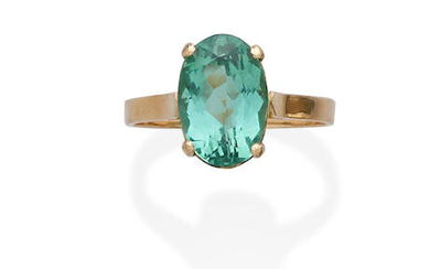 A tourmaline and 18k gold ring
