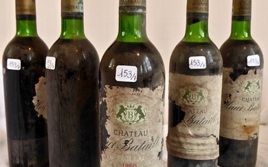 7 Btls Château Haut Batailley - Pauillac 1968 (étiquette endommagée)