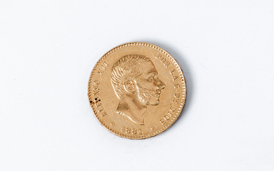 8.0 - Moneda de oro (900 mil.). ESPAÑA, 25 Pesetas. Alfonso XII....
