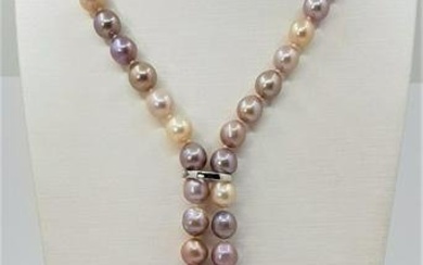 8.5x10.5mm Multi Edison - 925 Freshwater pearls, Silver - Necklace