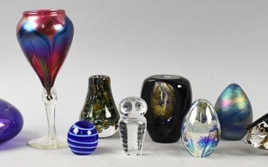(9) Vintage Art Glass Assortment - All Signed