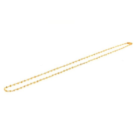 Diamond Bead, 18k Yellow Gold Necklace.