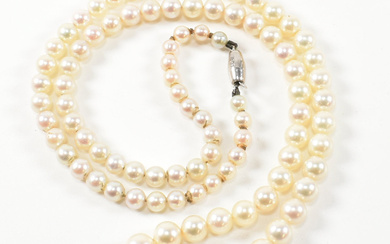 9CT WHITE GOLD & CULTURED PEARL NECKLACE