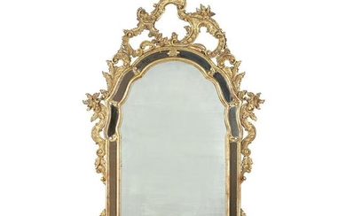 A 18th century Piedmontese gilt wood wall mirror