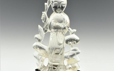 A 19TH CHINESE ROCK CRYSTAL FIGURINE