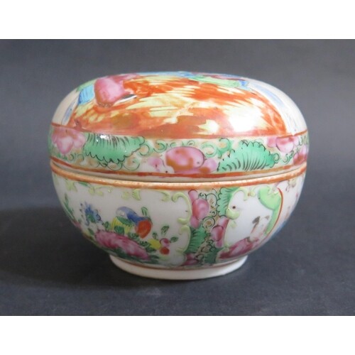 A 19th Century Chinese Famille Rose Box decorated with figur...