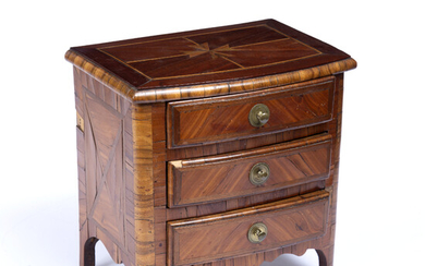 A 19th century French Kingwood veneered and inlaid miniature commode...