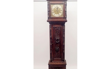 A 19th century continental oak cased longcase clock with squ...
