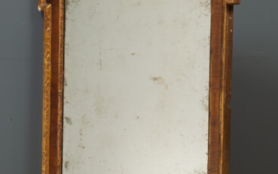A 19th century walnut and gilded wall mirror