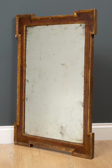 A 19th century walnut and gilded wall mirror