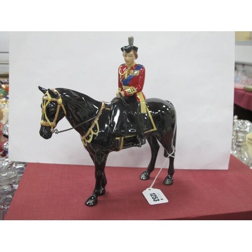 A Beswick Figure of Queen Elizabeth II on Horseback Trooping...